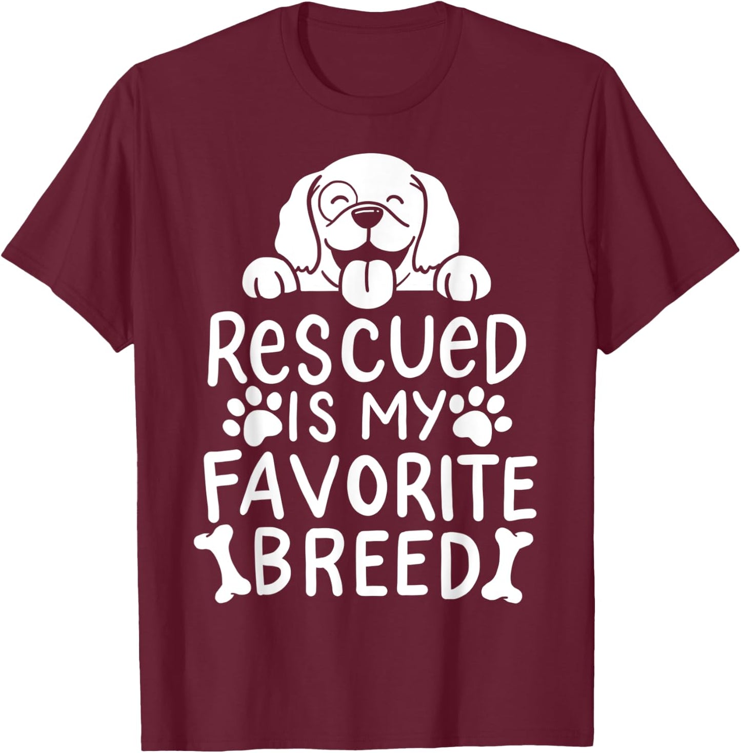 Dog Pet Adoption T-Shirt - T-Shirt | Maroon