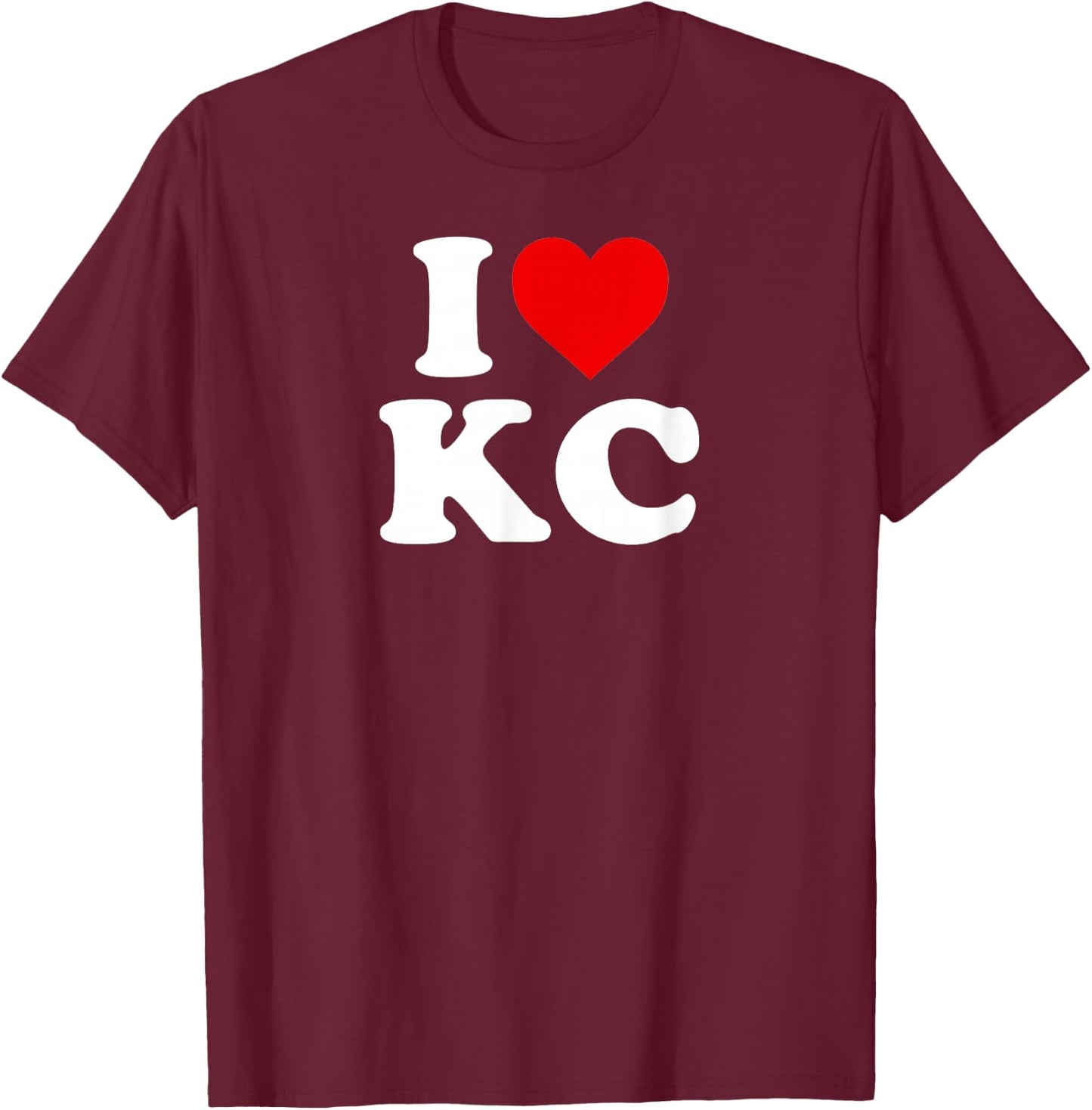 I Love Kansas City KC - Heart T-Shirt - T-Shirt | Maroon