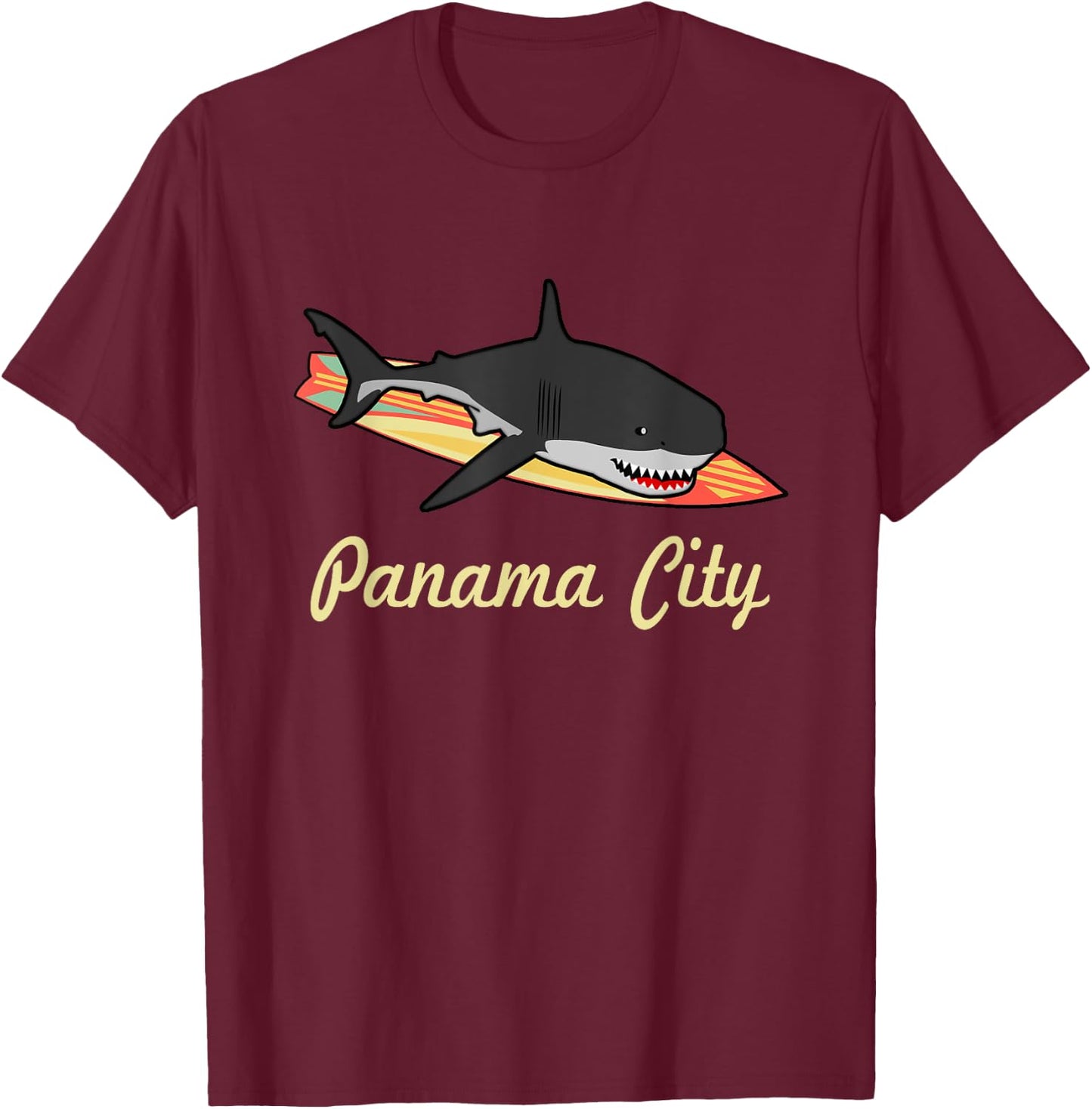 Panama City Beach Florida Souvenir Graphic Surf T Gifts T-Shirt - T-Shirt | Maroon