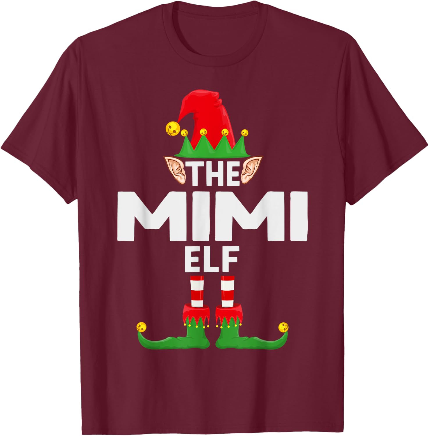 The Mimi Elf Family Christmas Pajama Party T-Shirt - T-Shirt | Maroon