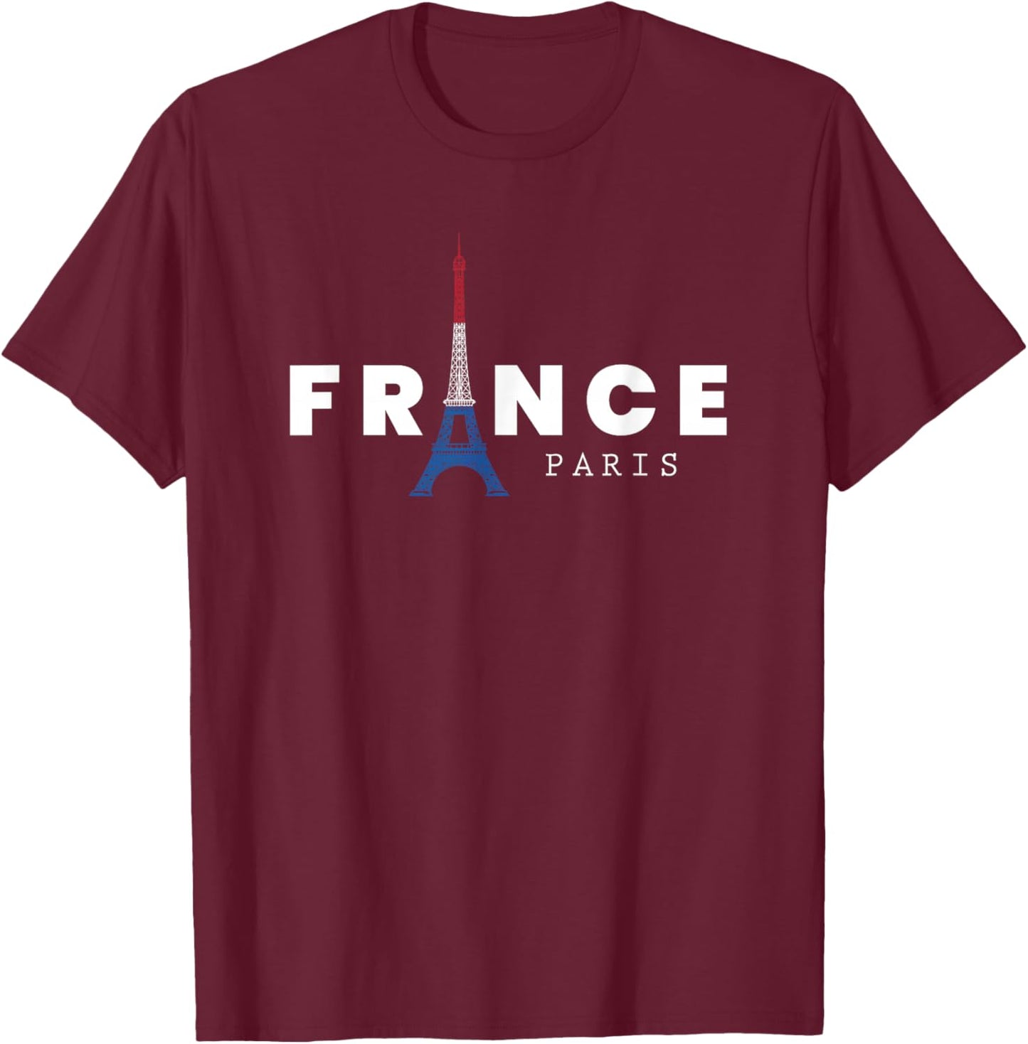 France Paris Eiffel Tower City of Love French Gift Present T-Shirt - T-Shirt | Maroon