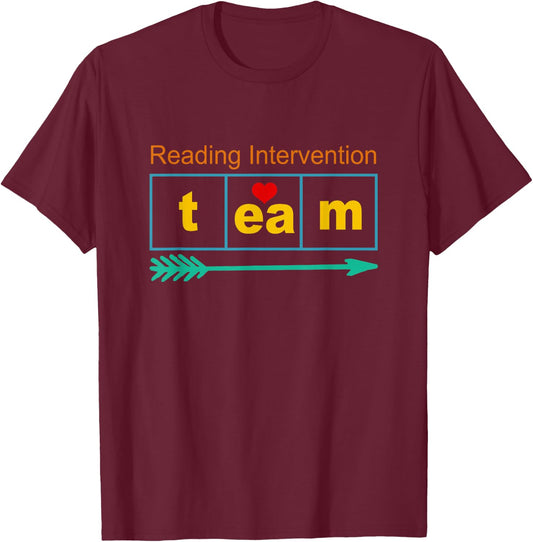 Reading Intervention Team Science Of Reading Teacher Squad T-Shirt - T-Shirt | Maroon