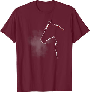 Horse Silhouette Shirt - Horse Related Gifts T-Shirt - T-Shirt | Maroon