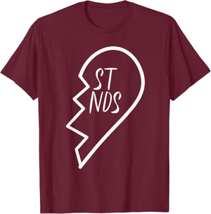 Best Friends Apparel Matching Broken Heart Second Half #2 T-Shirt - T-Shirt | Maroon