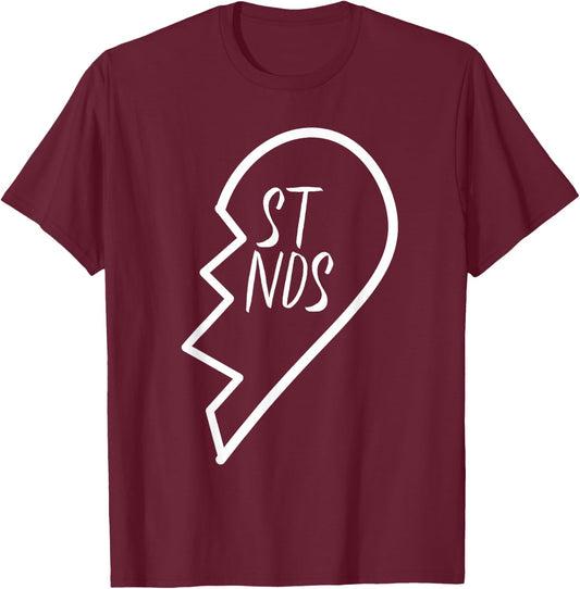 Best Friends Apparel Matching Broken Heart Second Half #2 T-Shirt - T-Shirt | Maroon