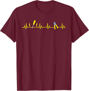 Heartbeat Design for Electrician T-Shirt - T-Shirt | Maroon
