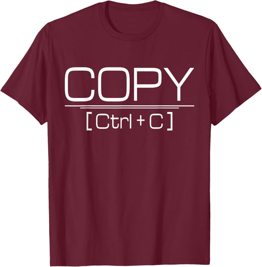 Matching Copy And Paste CTRL + C and Family Outfits T-Shirt - T-Shirt | Maroon