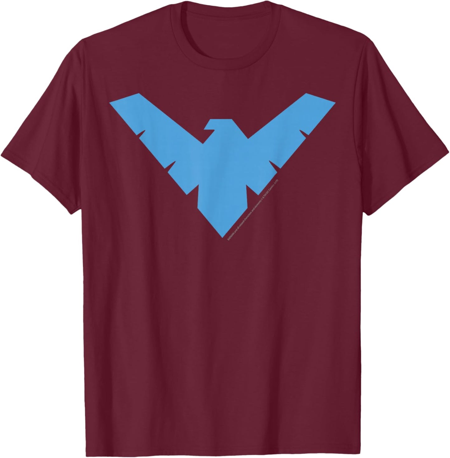 DC Comics Nightwing Classic Superhero Blue Logo T-Shirt - T-Shirt | Maroon