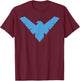 DC Comics Nightwing Classic Superhero Blue Logo T-Shirt - T-Shirt | Maroon