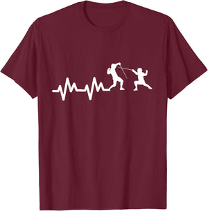 Fencing Heart Palpitations T-Shirt - T-Shirt | Maroon
