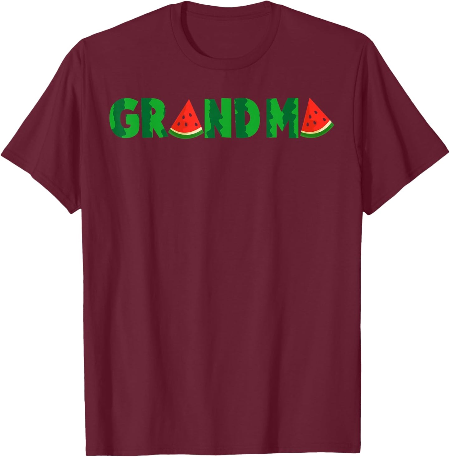 Grandma Watermelon Tropical Summer Fruit Melon T-Shirt - T-Shirt | Maroon
