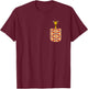 Giraffe Fake Pocket Print Giraffe Lover Zoo Animal Wildlife T-Shirt - T-Shirt | Maroon