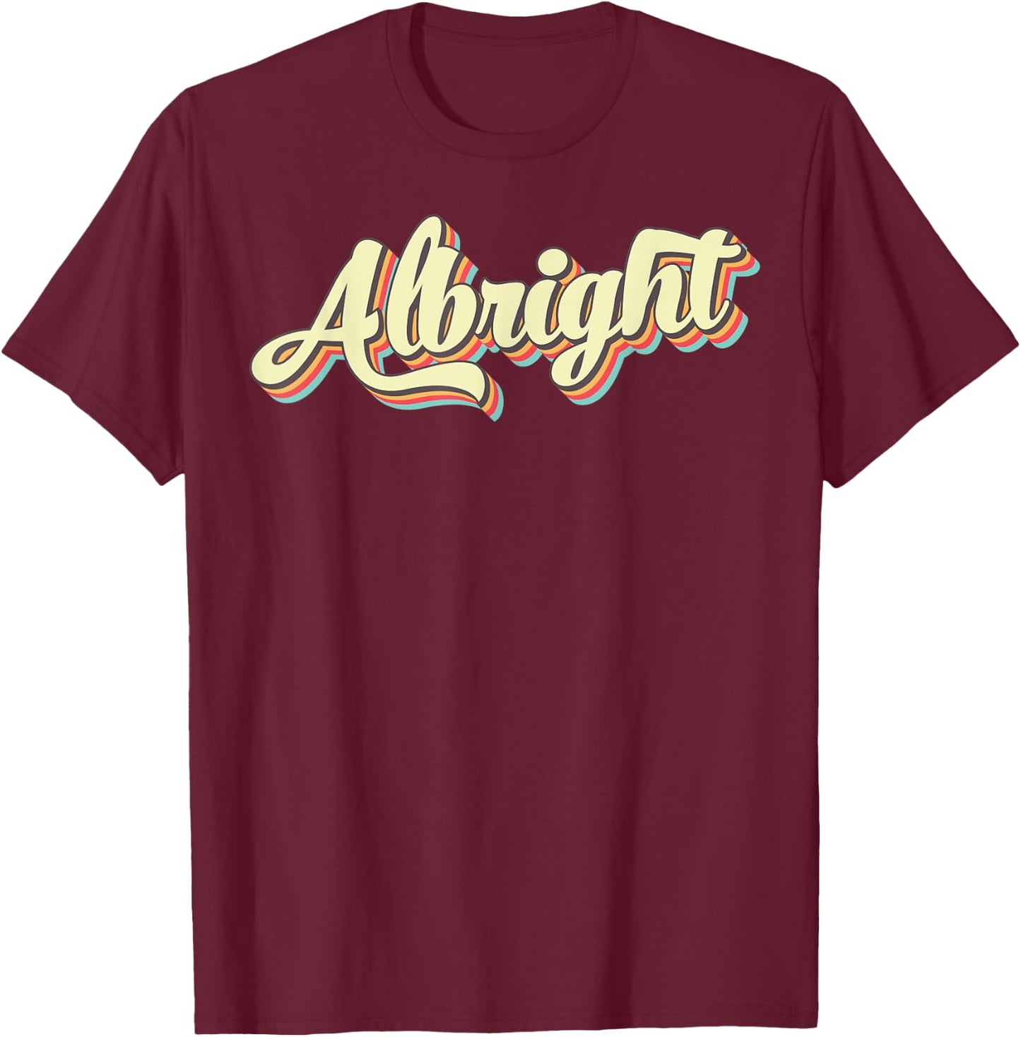 Albright Retro Art Baseball Font Vintage T-Shirt - T-Shirt | Maroon