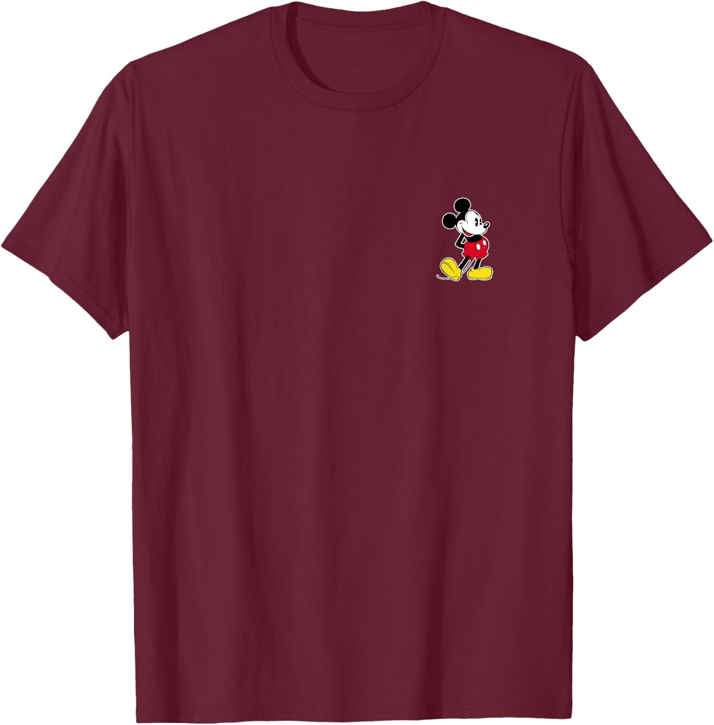Disney Mickey Mouse Classic Small Pose T-Shirt - T-Shirt | Maroon
