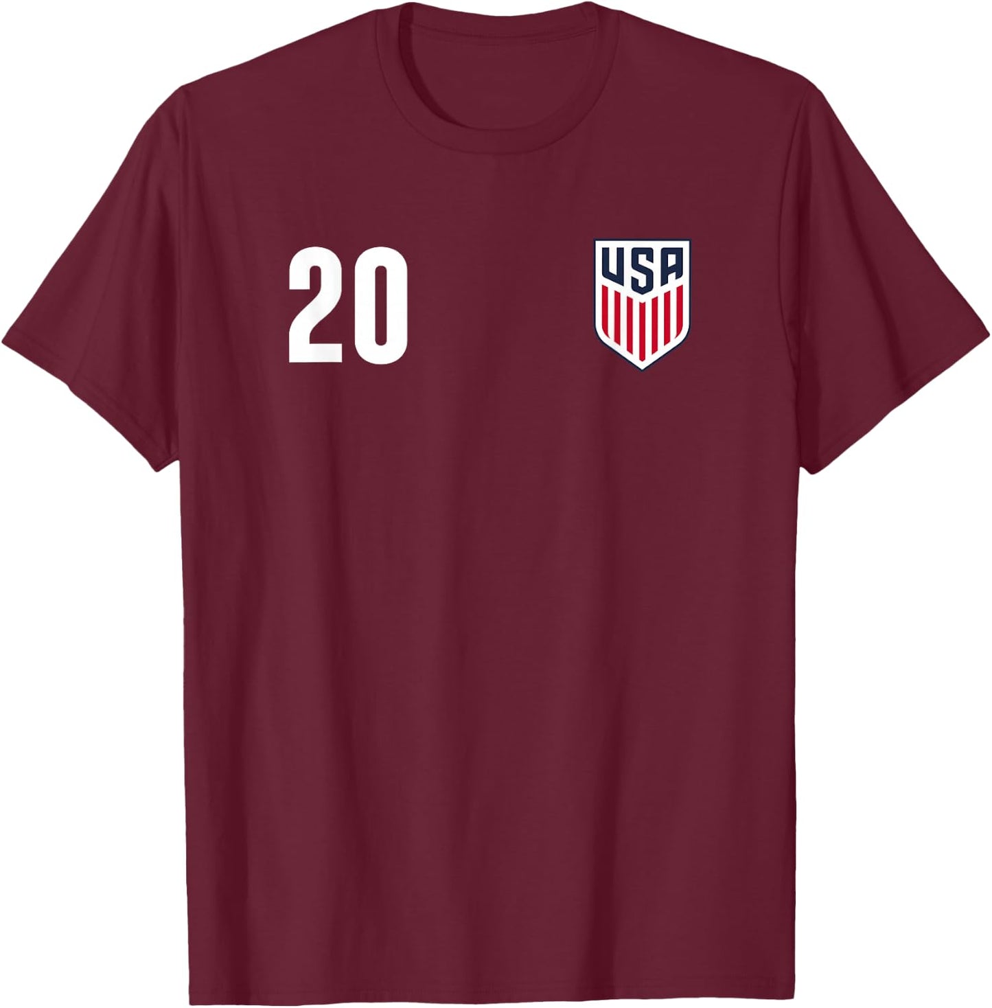 Officially Licensed US Soccer Folarin Balogun, Legacy #20 T-Shirt - T-Shirt | Maroon