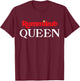Rummikub Queen Logo With Royal Crown Noble White Ink T-Shirt - T-Shirt | Maroon