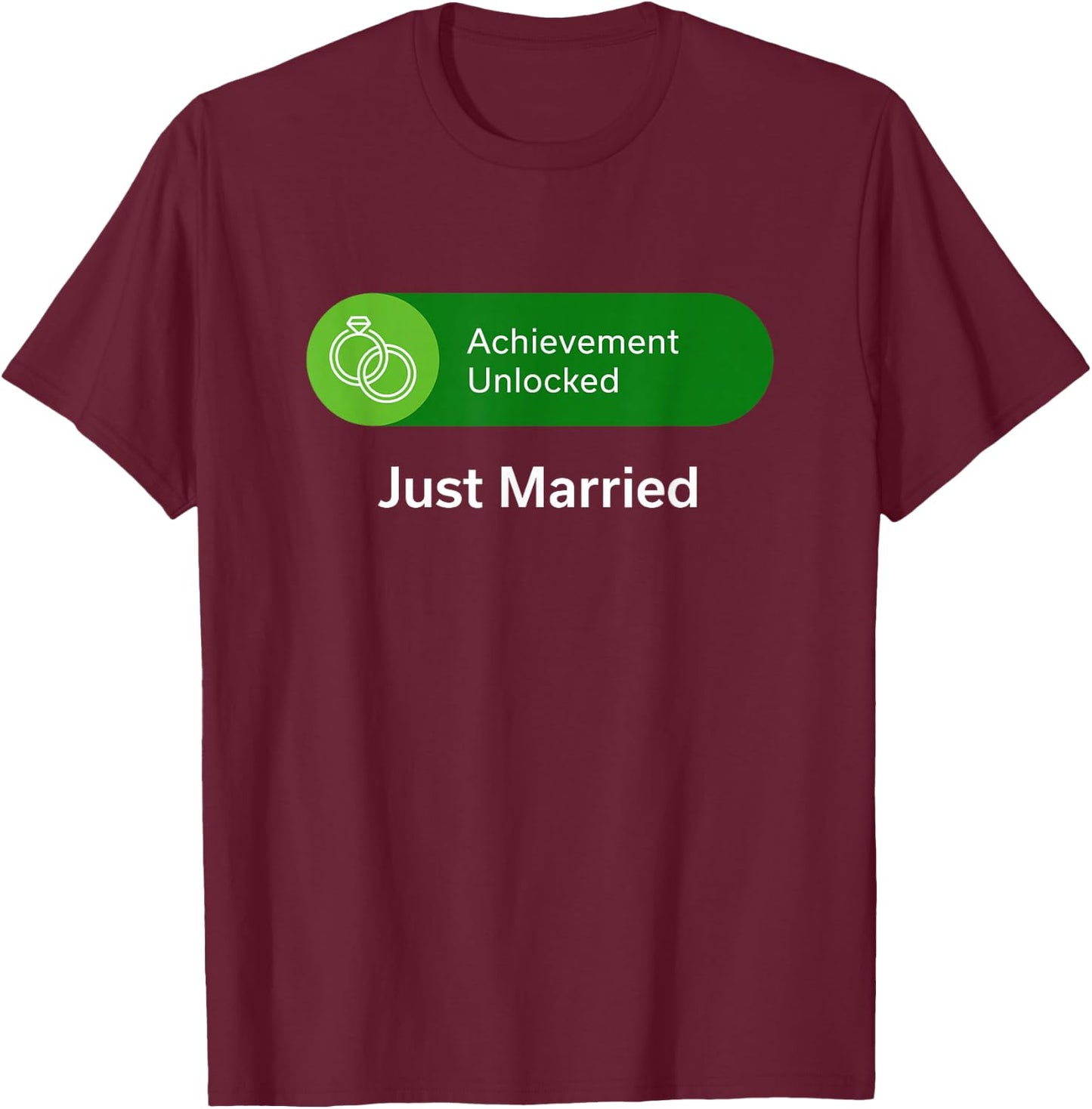 Funny Just Married Shirt for Wedding Gift Video Gamer T-Shirt - T-Shirt | Maroon