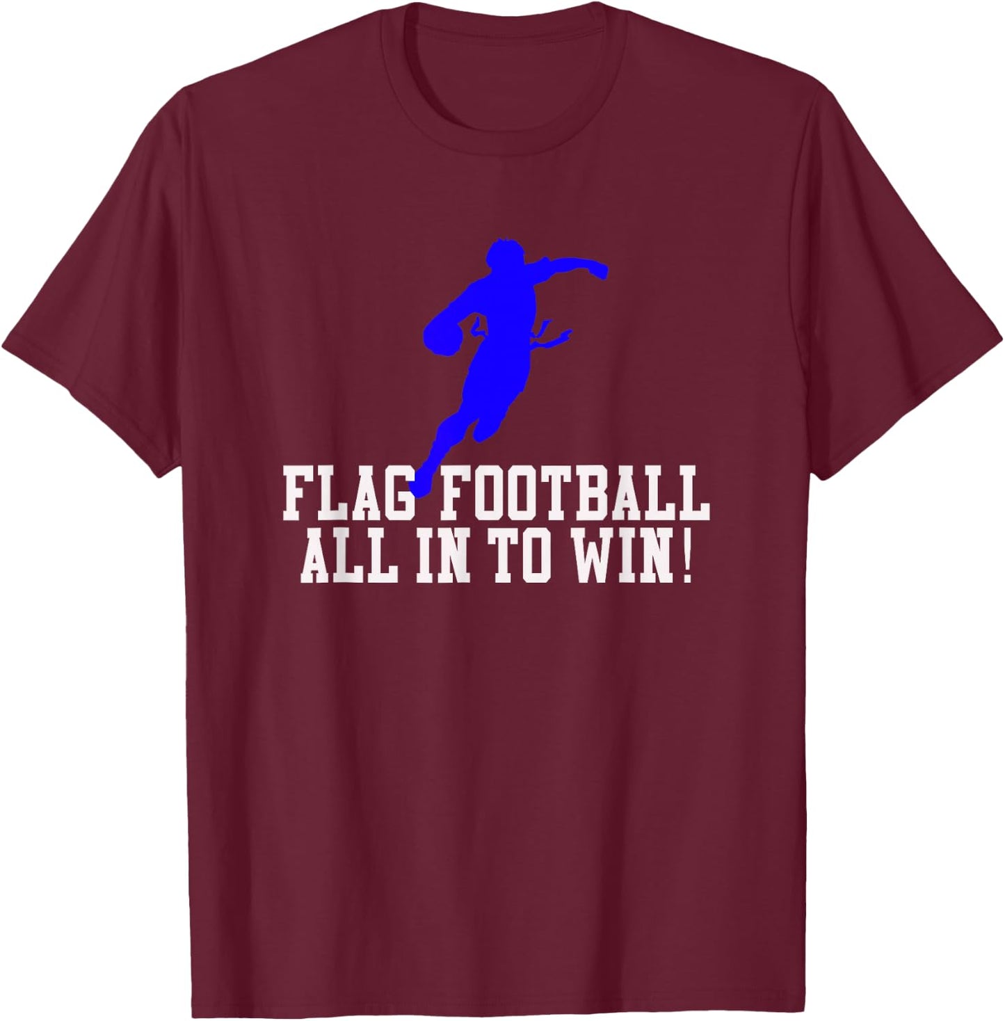 Boys Flag Football for Kids Youth or Adults T-Shirt - T-Shirt | Maroon