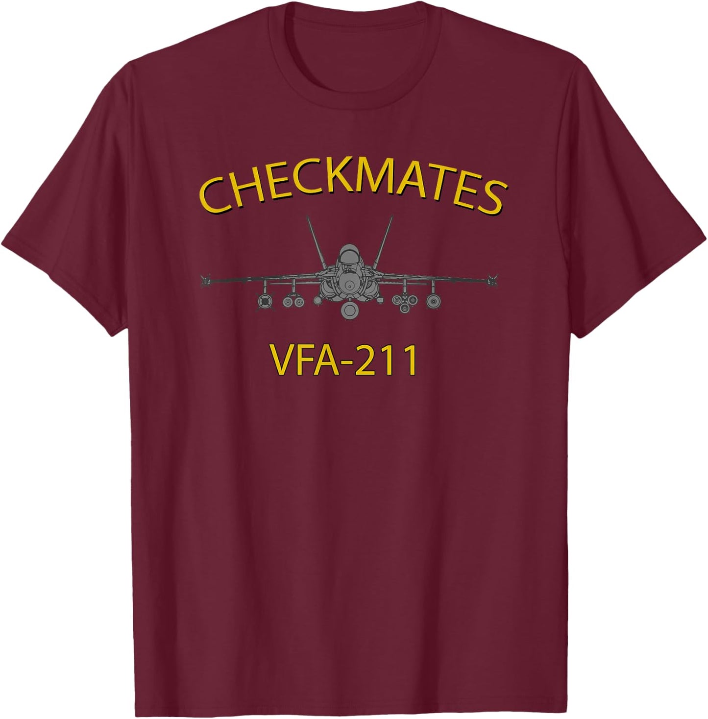 VFA-211 Checkmates Strike Fighter Squadron F-18 Super Hornet T-Shirt - T-Shirt | Maroon