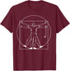 Golf Player - Da Vinci Vitruvian Man Golfing T-Shirt - T-Shirt | Maroon