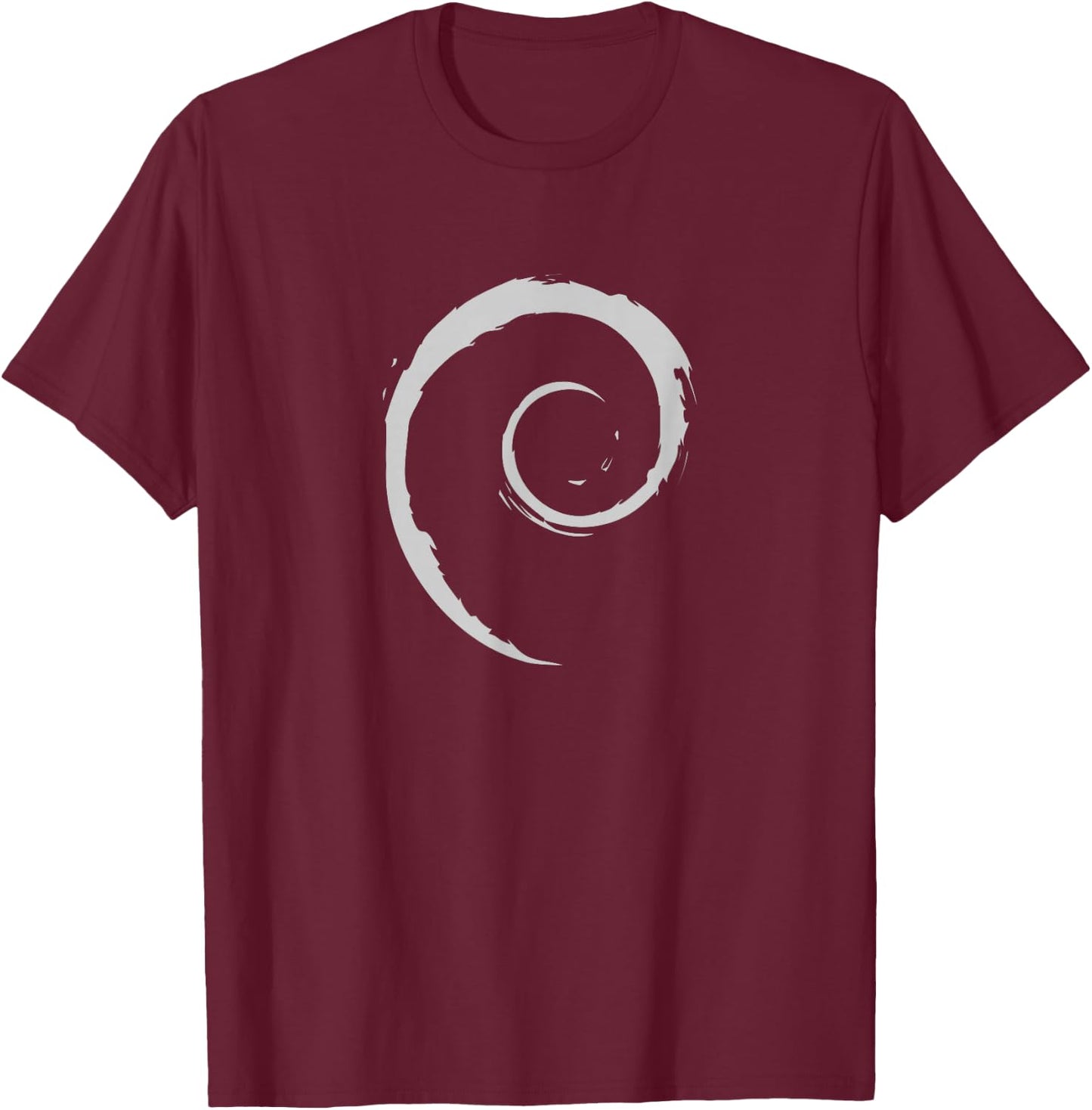 Debian Logo Spiral Minimalist T-Shirt - T-Shirt | Maroon