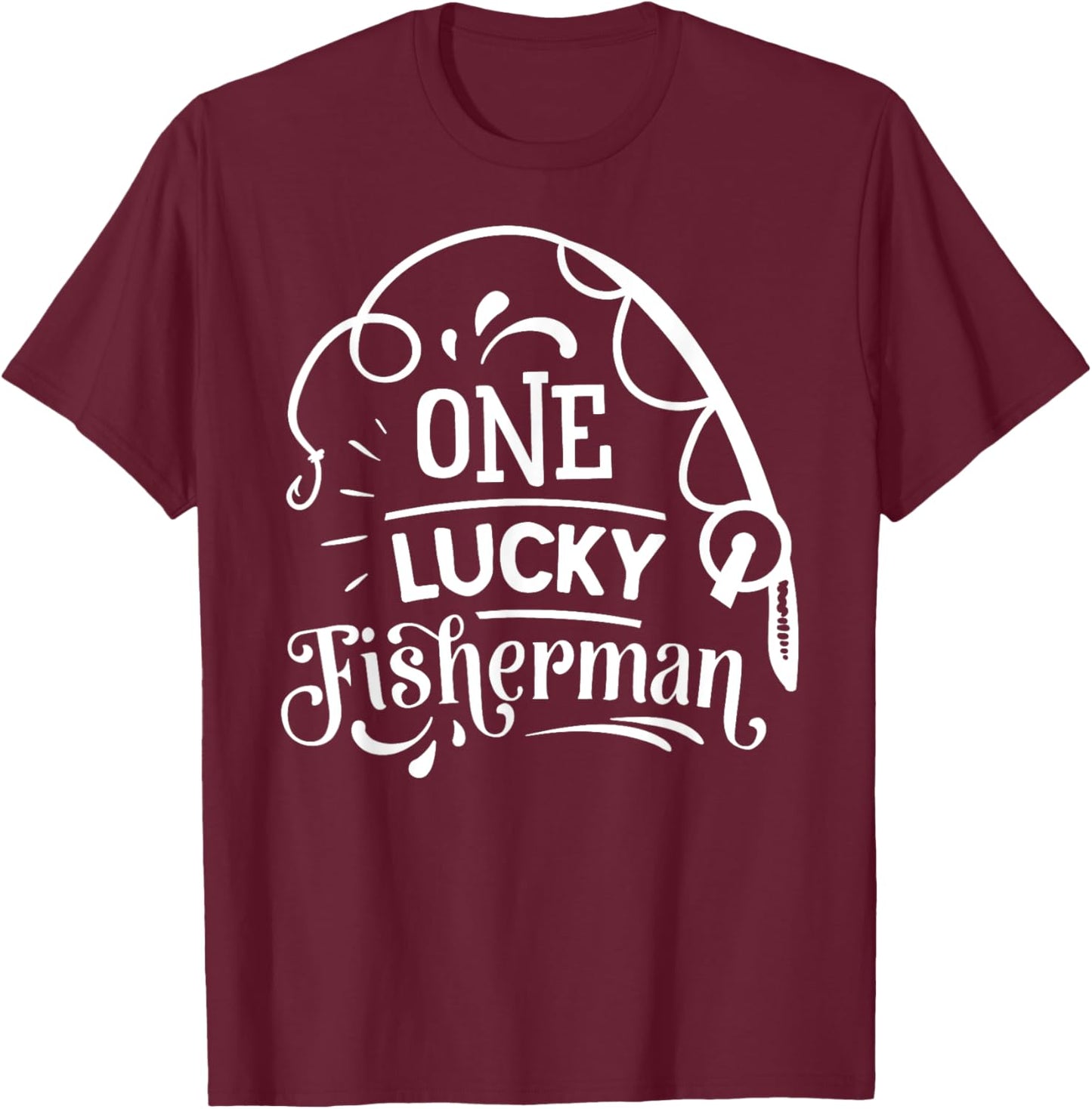 Matching Couples Fishing Him & Her - -Adults Black Short Sleeve - Fishing Couples - Small - Nature, Wedding Occasion T-Shirt - T-Shirt | Maroon