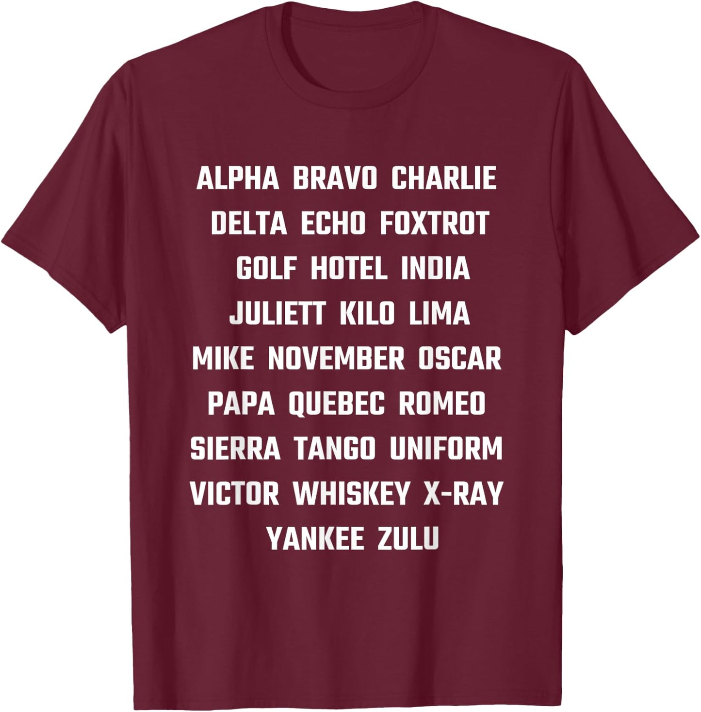 Phonetic Alphabet Airplane Pilot Language Aviation Gifts T-Shirt - T-Shirt | Maroon