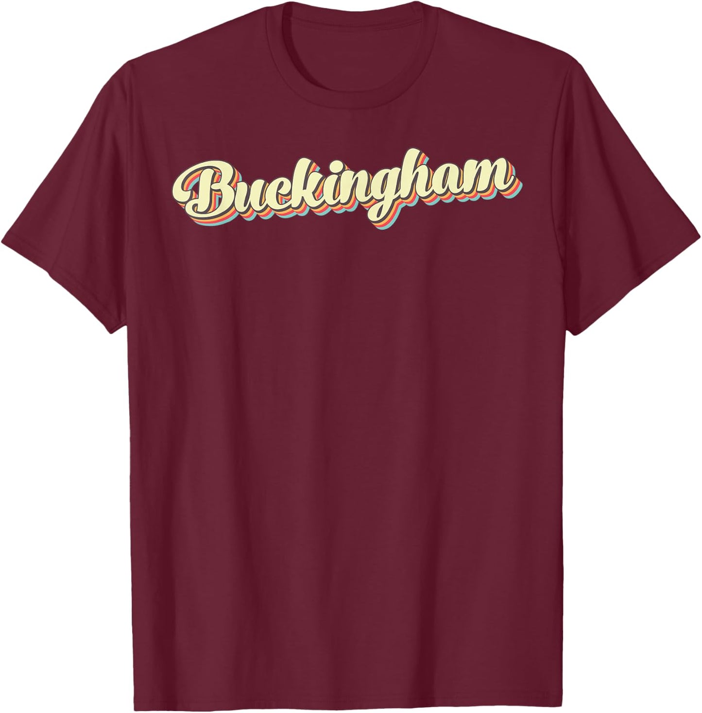 Buckingham Retro Art Baseball Font Vintage T-Shirt - T-Shirt | Maroon