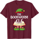 Bookworm Elf Family Matching Group Christmas Reading T-Shirt - T-Shirt | Maroon