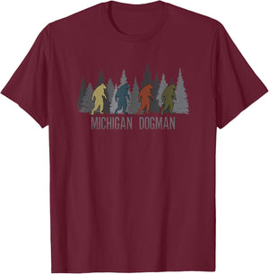 Michigan Dogman Cryptid Society Werewolf Monster T-Shirt - T-Shirt | Maroon
