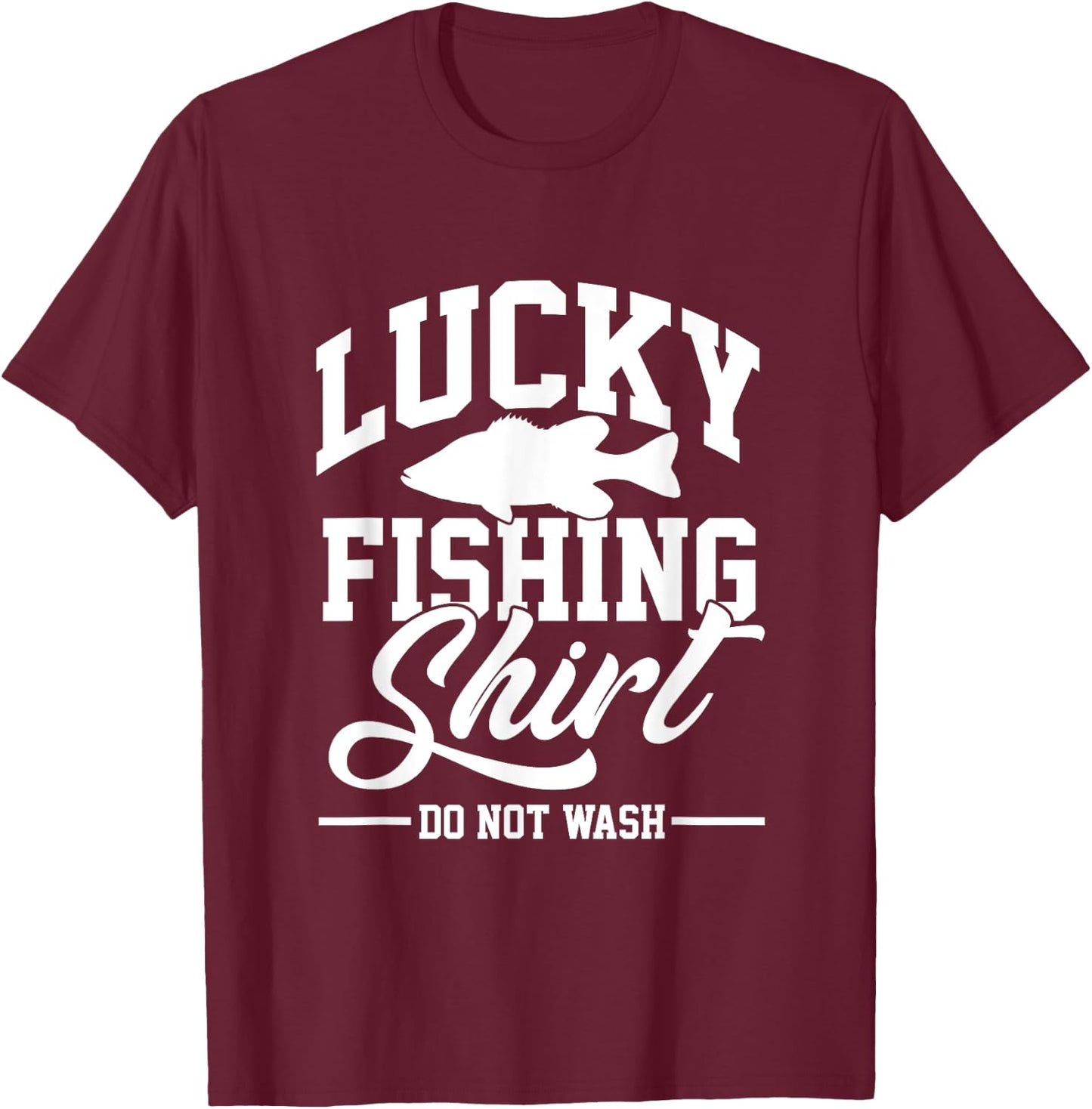 Lucky Fishing Outfit | Fish Fishing | Fisherman T-Shirt - T-Shirt | Maroon