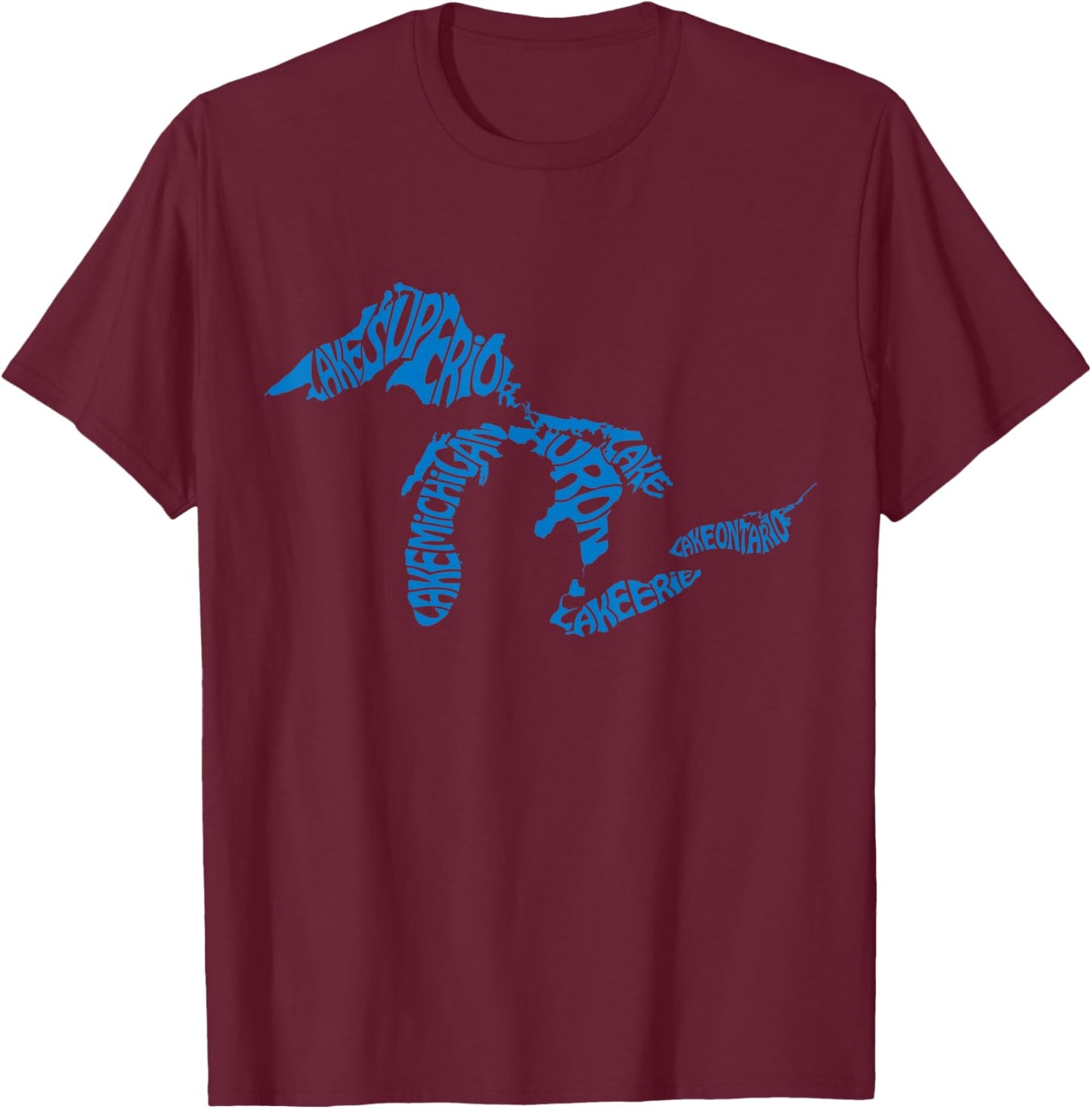 Michigan Love Great Lakes T-Shirt - T-Shirt | Maroon