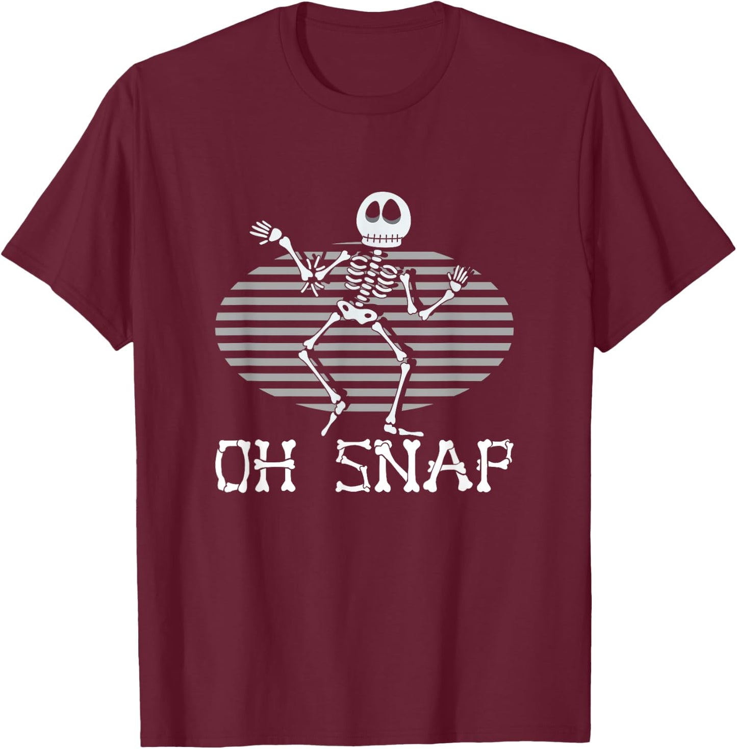 Oh Snap Broken Arm Injury Broken Bones Hospital Skeleton T-Shirt - T-Shirt | Maroon