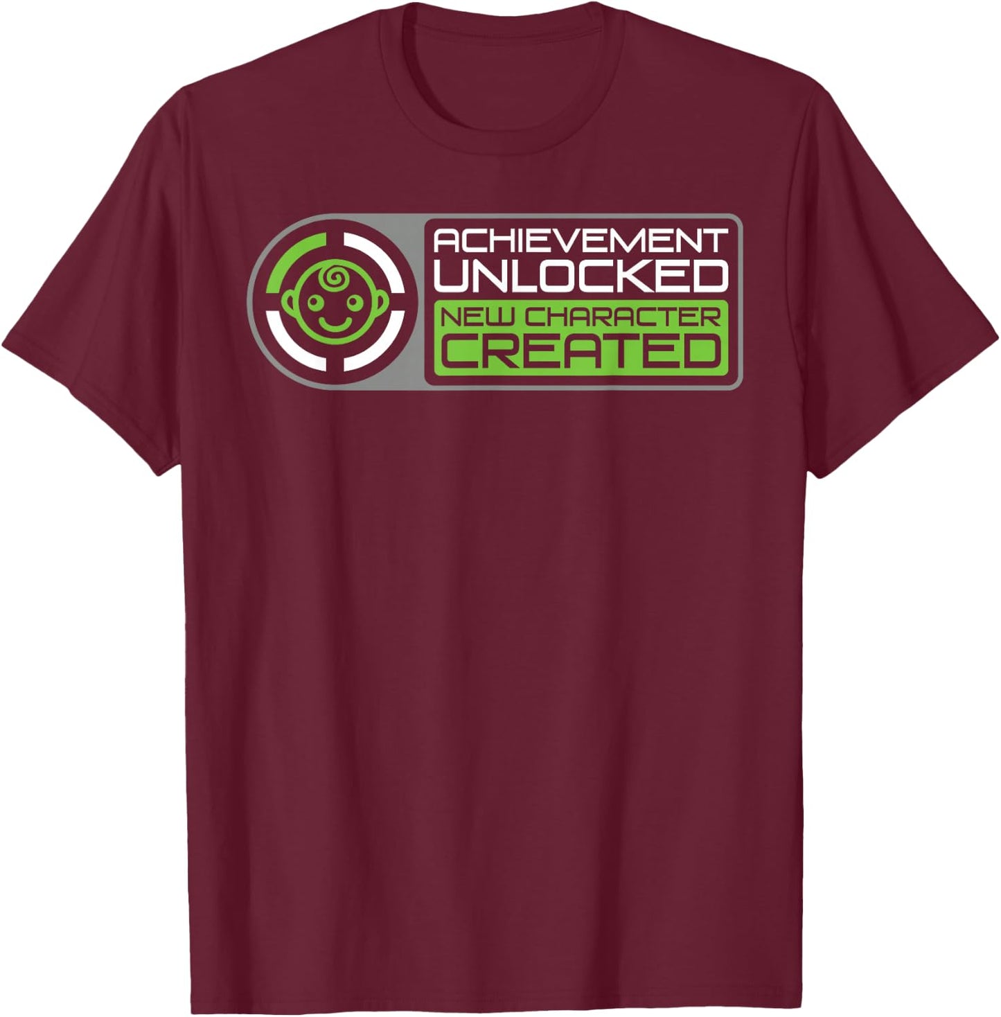 Achievement Unlocked Funny Gamer Dad Pregnancy Man Gift T-Shirt - T-Shirt | Maroon