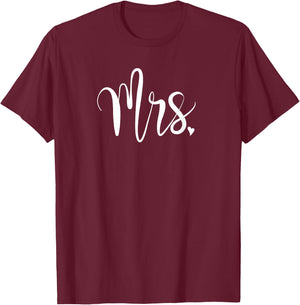 Best Mrs | Just Married - Black, Small T-Shirt - T-Shirt | Maroon