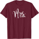 Best Mrs | Just Married - Black, Small T-Shirt - T-Shirt | Maroon