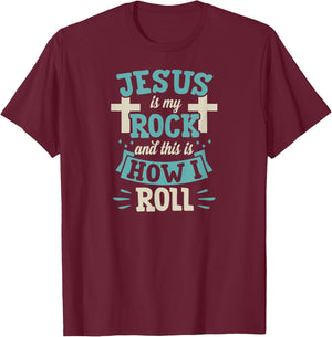 Jesus Is My Rock - Funny Christian Youth Pastor Humor T-Shirt - T-Shirt | Maroon