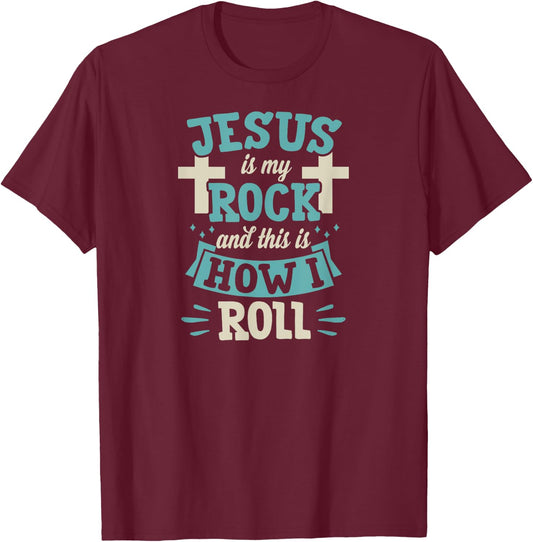 Jesus Is My Rock - Funny Christian Youth Pastor Humor T-Shirt - T-Shirt | Maroon