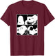 Peanuts - Snoopy Faces Square Grid T-Shirt - T-Shirt | Maroon