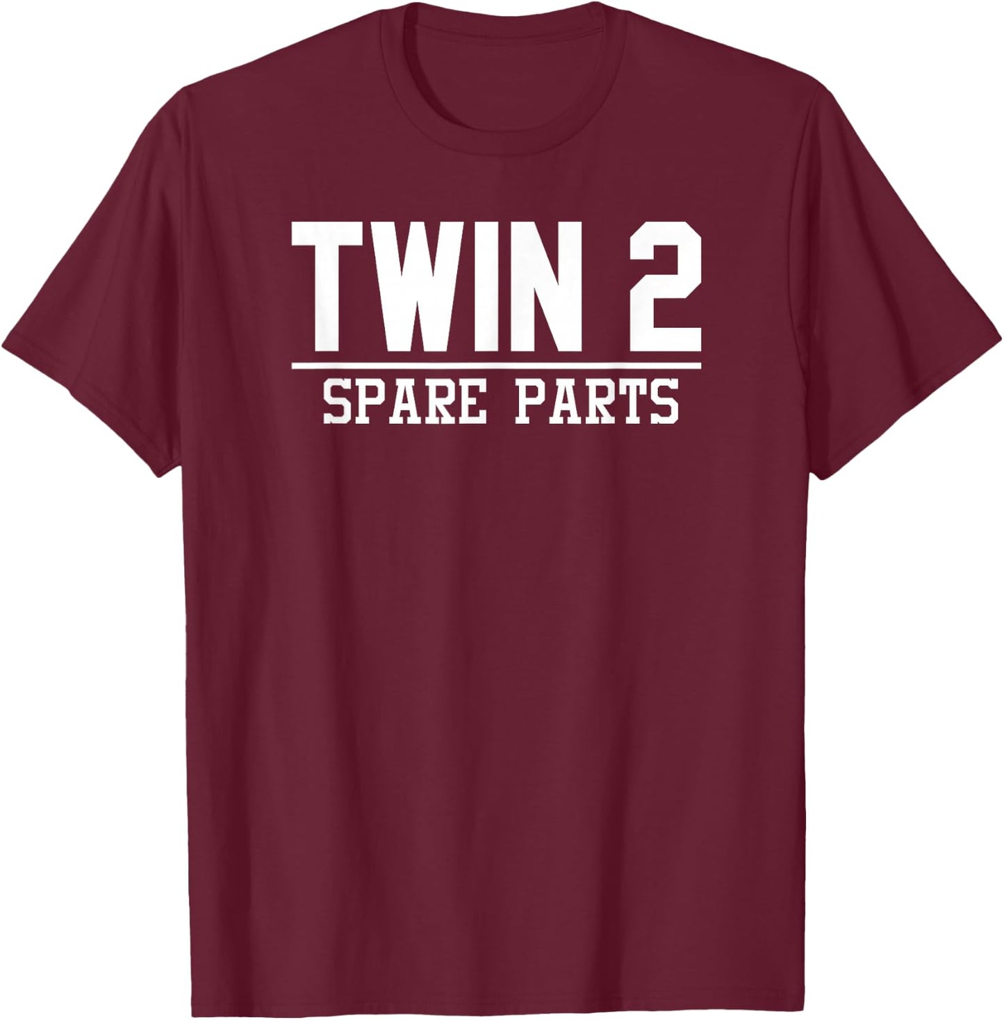 ORIGINAL + SPARE PARTS funny identical twins matching T-Shirt - T-Shirt | Maroon