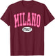 Milano Italy Retro Varsity Style T-Shirt - T-Shirt | Maroon