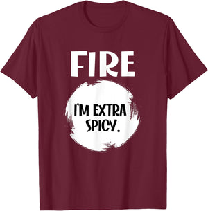 FIRE - Hot Packet Funny Taco Matching Halloween Costume T-Shirt - T-Shirt | Maroon