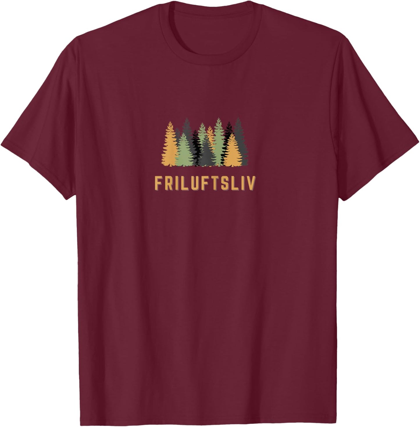 Friluftsliv Nordic Outdoor Living Scandinavian Life Hygge T-Shirt - T-Shirt | Maroon