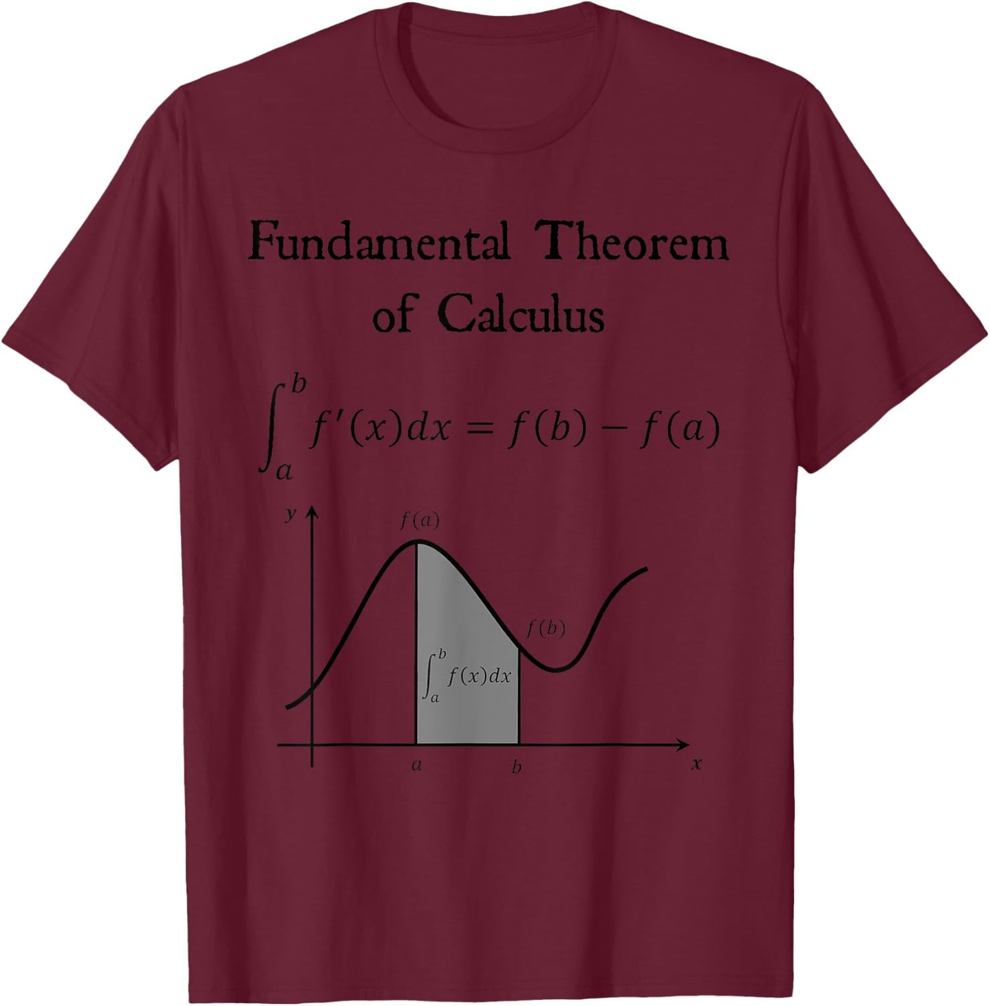 Nerdy Fundamental Theorem of Calculus Math Teacher Geek T-Shirt - T-Shirt | Maroon