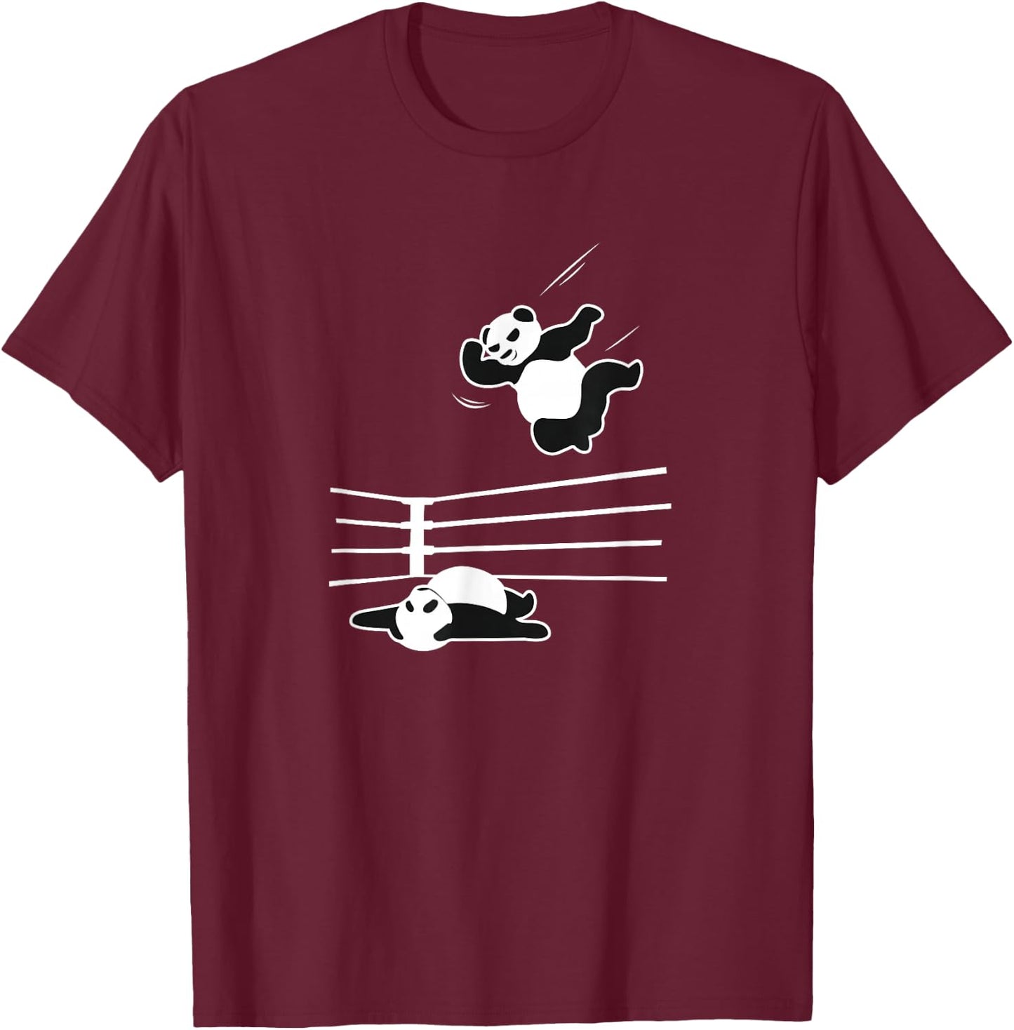 Panda Bear Wrestler Wrestling Grappling T-Shirt - T-Shirt | Maroon