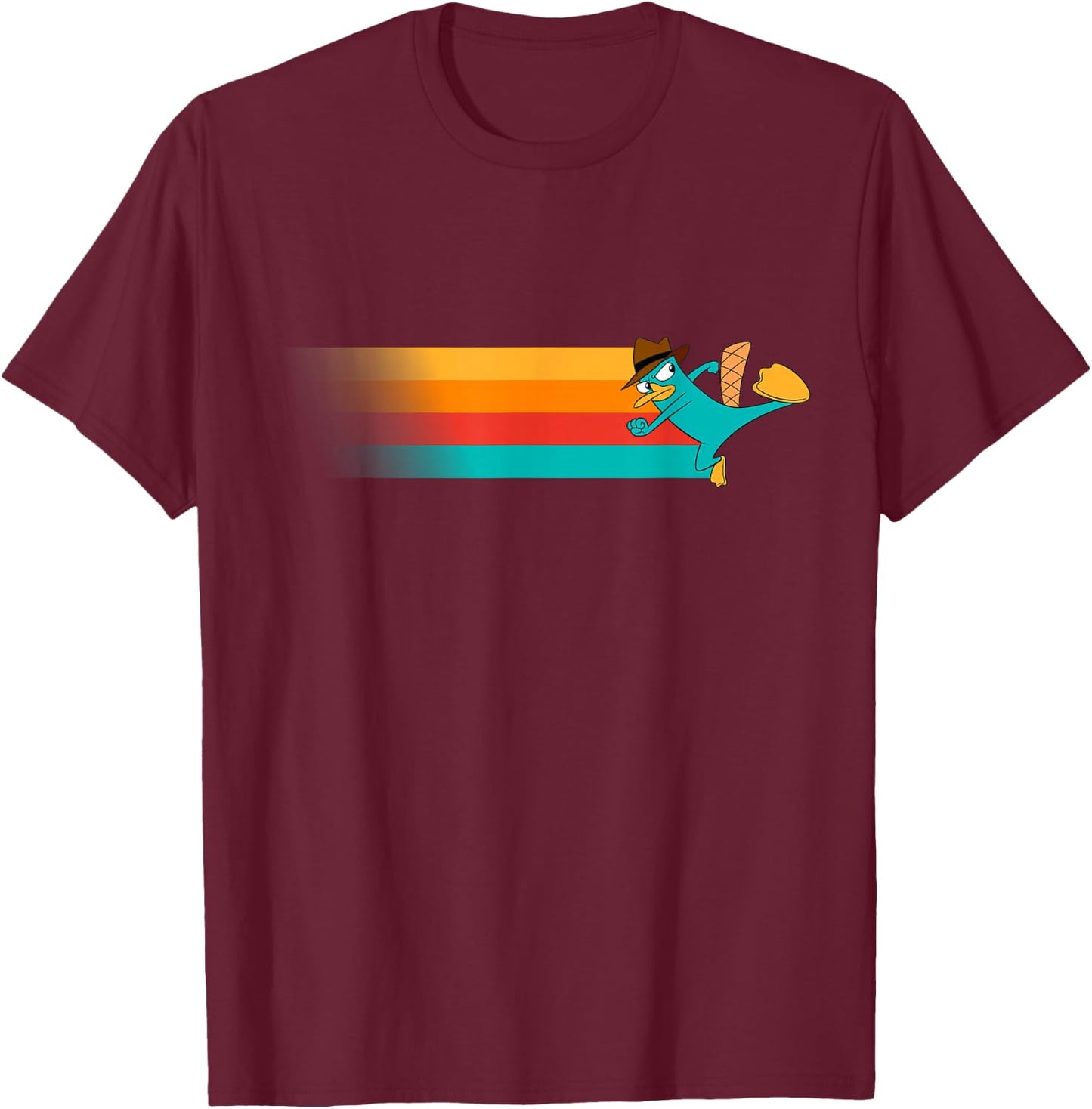 Disney Channel Phineas and Ferb Perry The Platypus Small T-Shirt - T-Shirt | Maroon