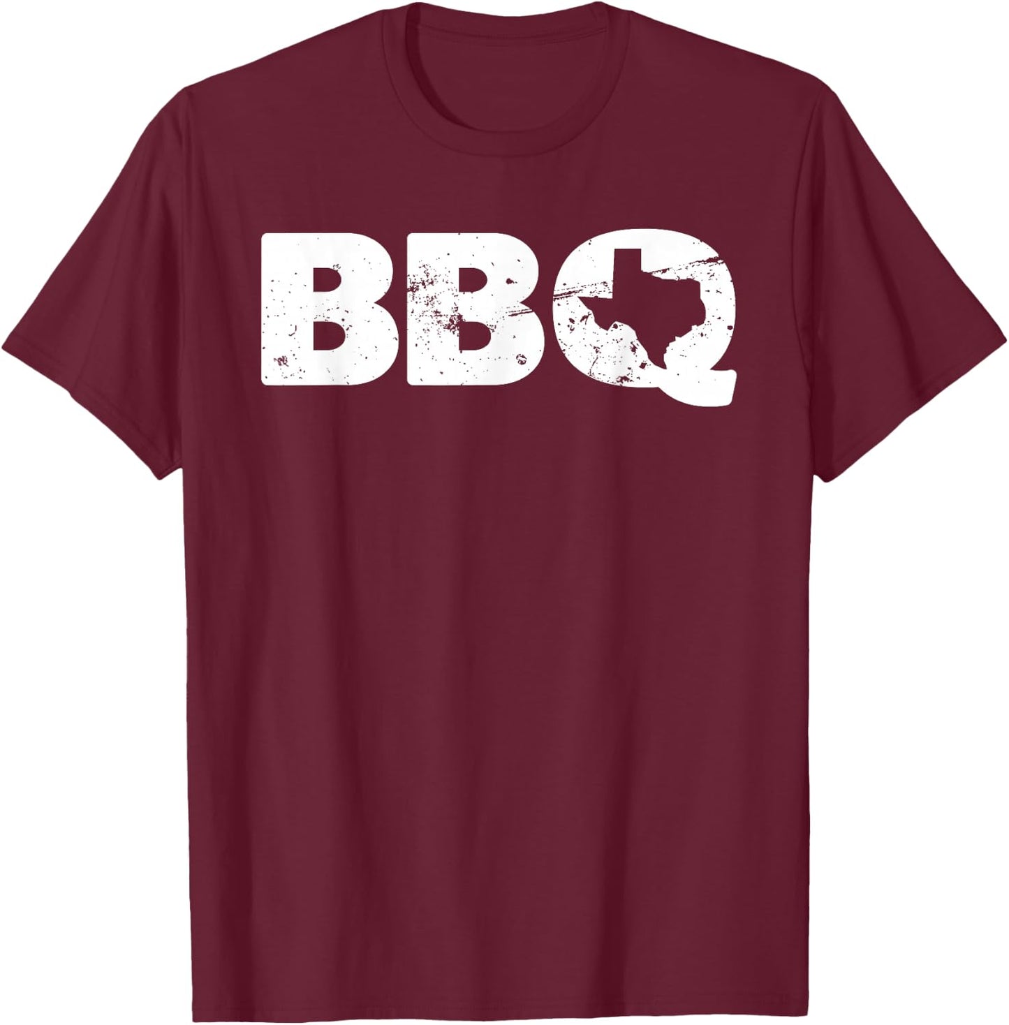 Texas BBQ novelty Texas barbecue and map vintage BBQ T-Shirt - T-Shirt | Maroon