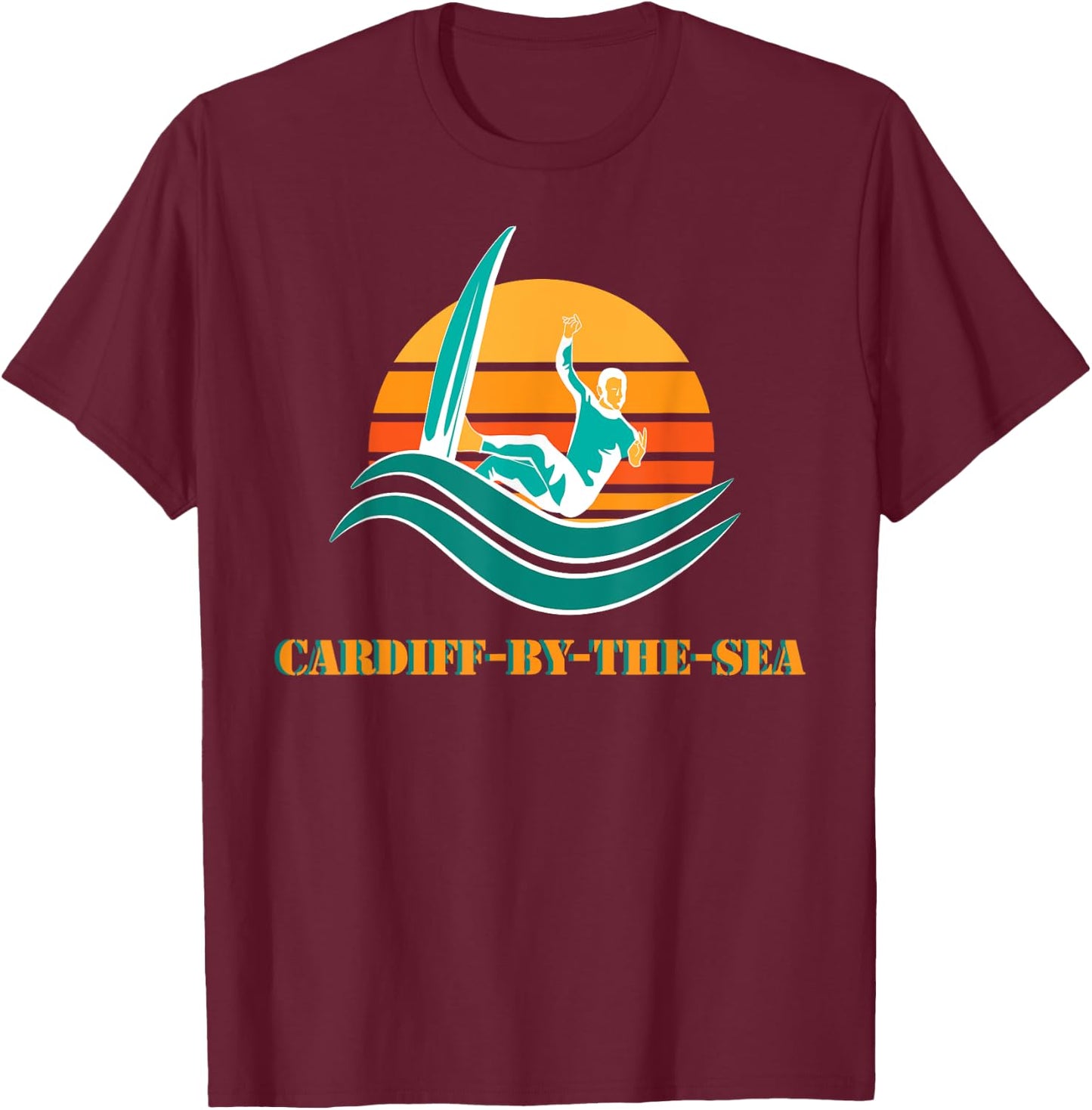 Cardiff by the Sea Souvenir California Men Women T-Shirt - T-Shirt | Maroon