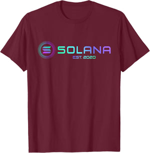 Solana SOL Coin Crypto Logo Blockchain | Solana T-Shirt - T-Shirt | Maroon