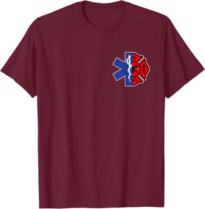 EMT Firefighter Shirt Firefighter Two Sided EMS Gift T-Shirt - T-Shirt | Maroon